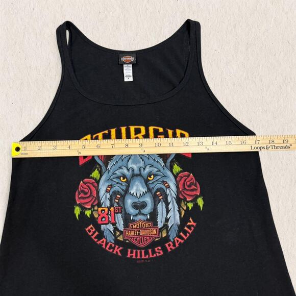 Harley-Davidson Sturgis Black‎ Hills Rally 2021 Tank Top Women’s Size M Grunge - Picture 8 of 8